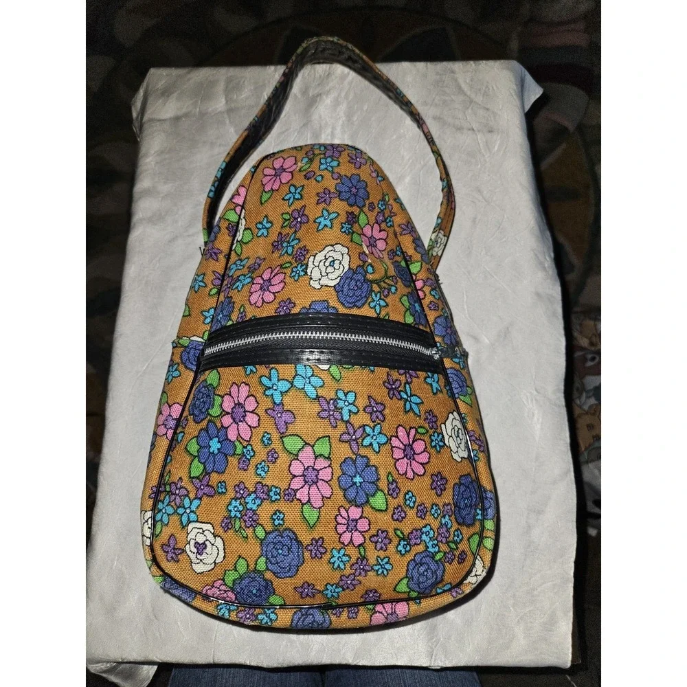 Vintage Canvas Floral Print bag Made In‎ Japan Groovy Psychedelic Color & Print